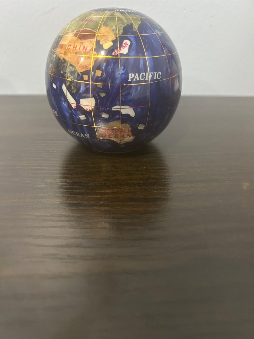 Kalifano Gemstone Globe Paperweight 3.5” World Globe Desk Accessory gift office - Picture 6 of 11